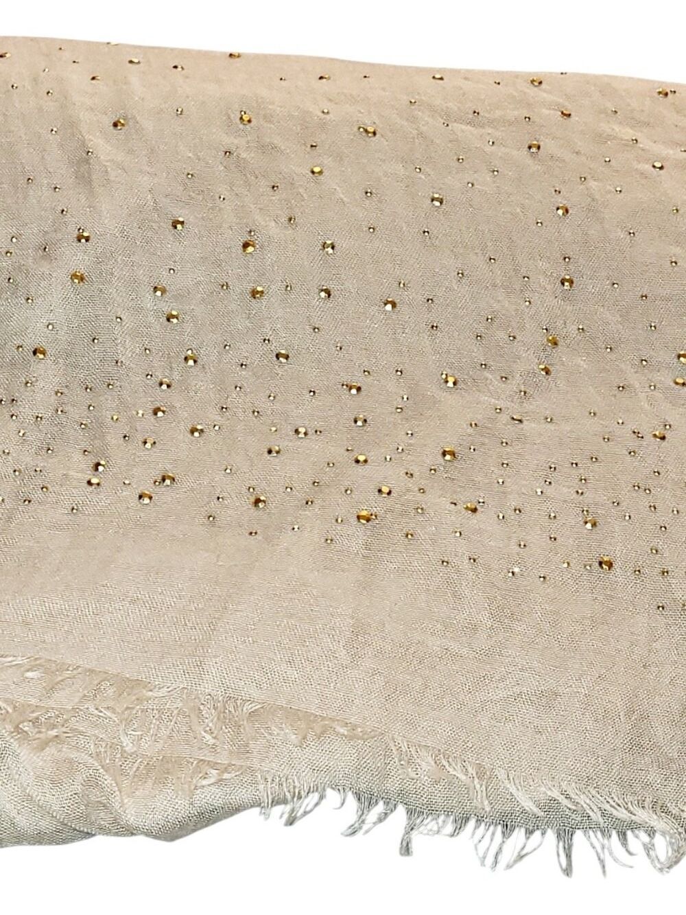 Boho Gauze Scarf Wrap With Gold Studs